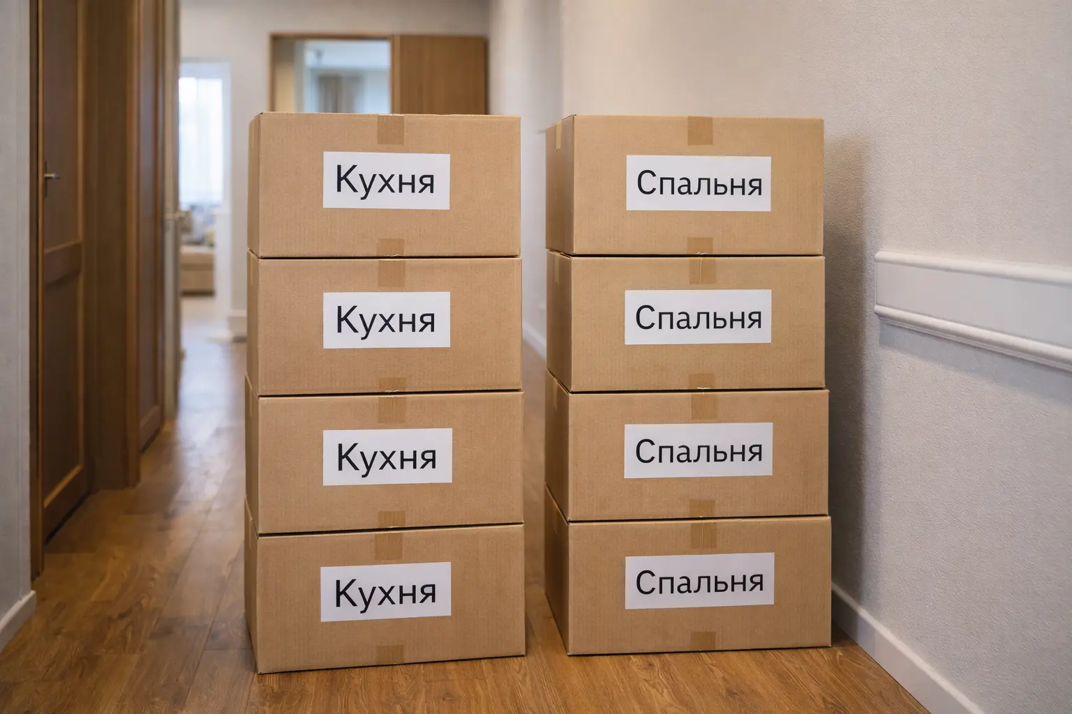 Коробки готовы к выносу