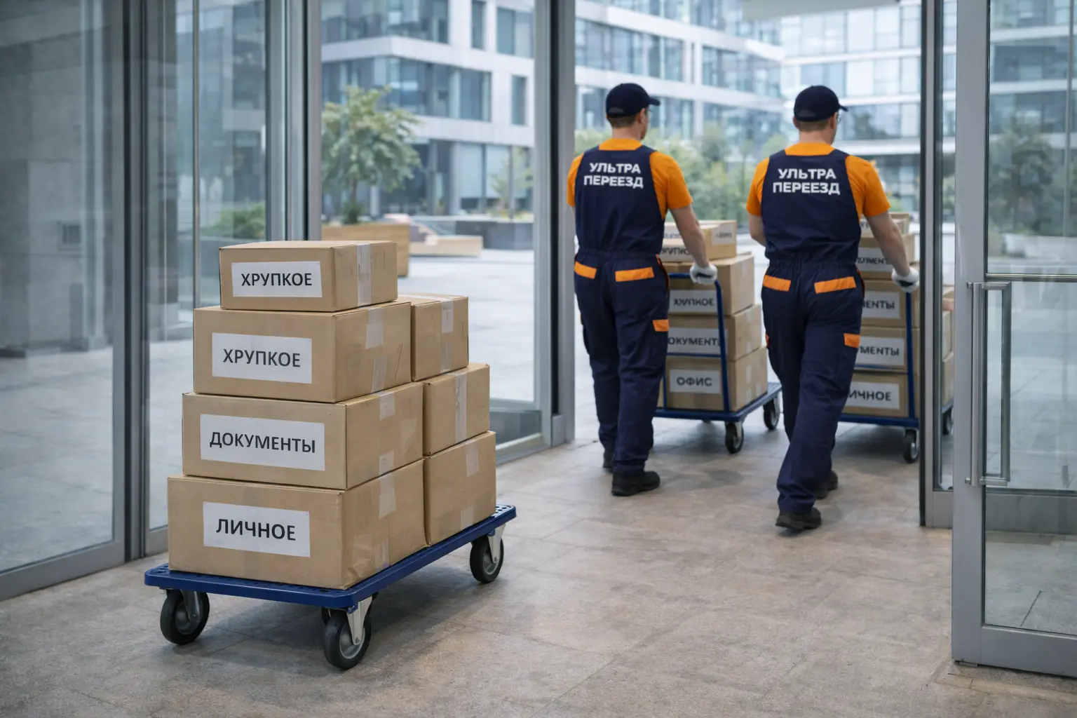 Офисный переезд с грузчиками в Москве