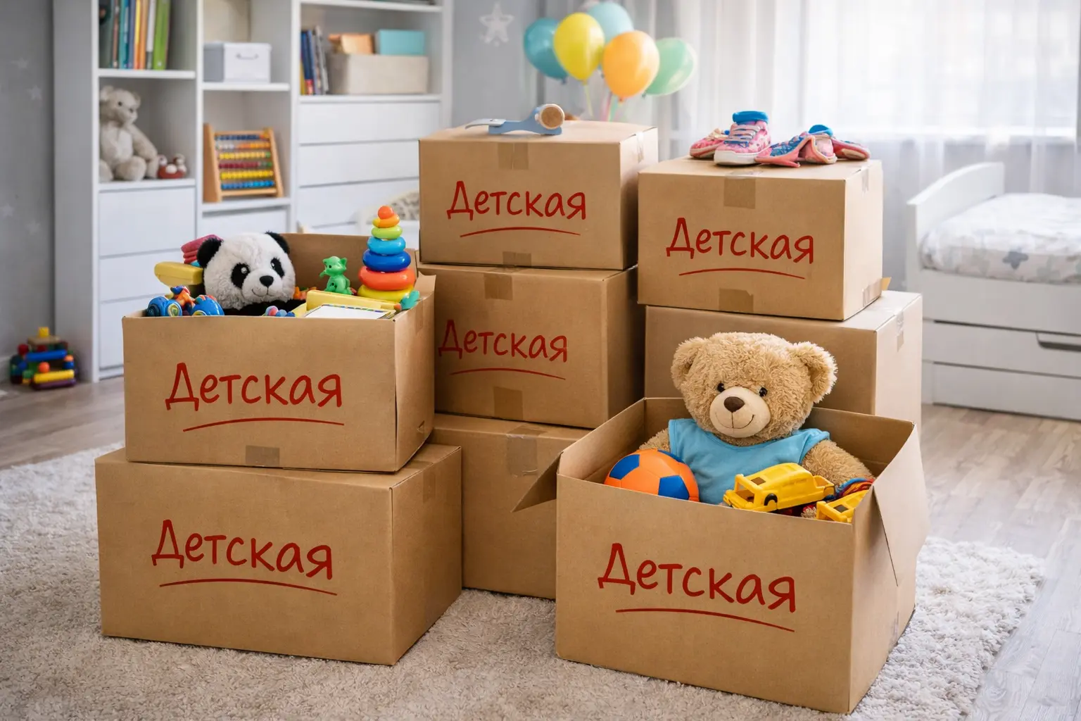 Грузовик с вещами у подъезда