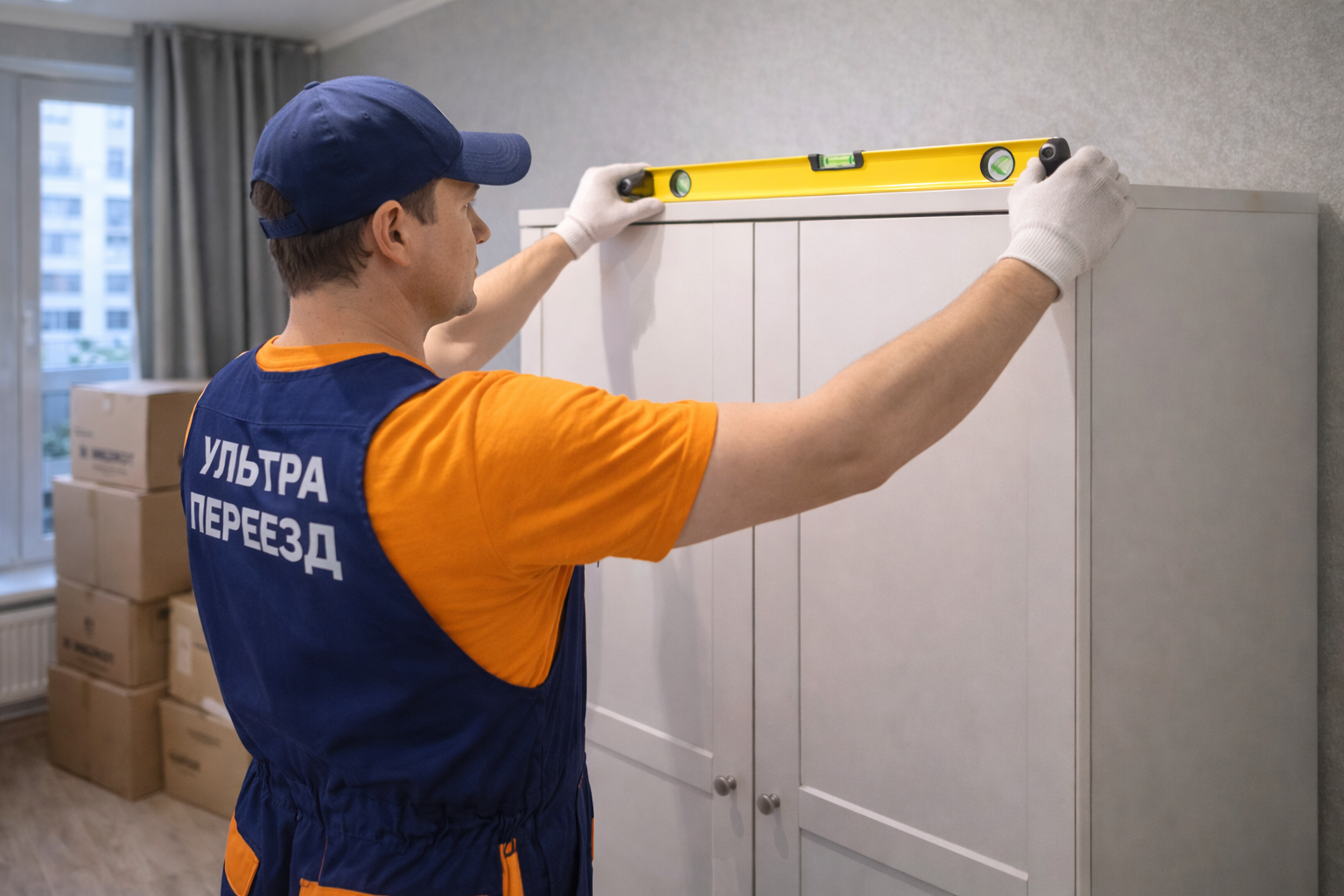 Установка мебели на место по уровню